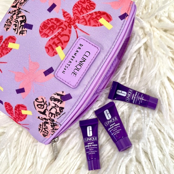 Clinique Other - Clinique "Cosmetic bag in Butterflies with Goodies" NWT